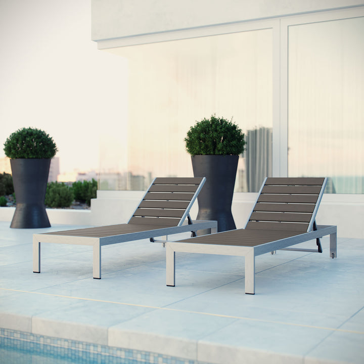 Seaside Escape Aluminum Sunbed Set of 2