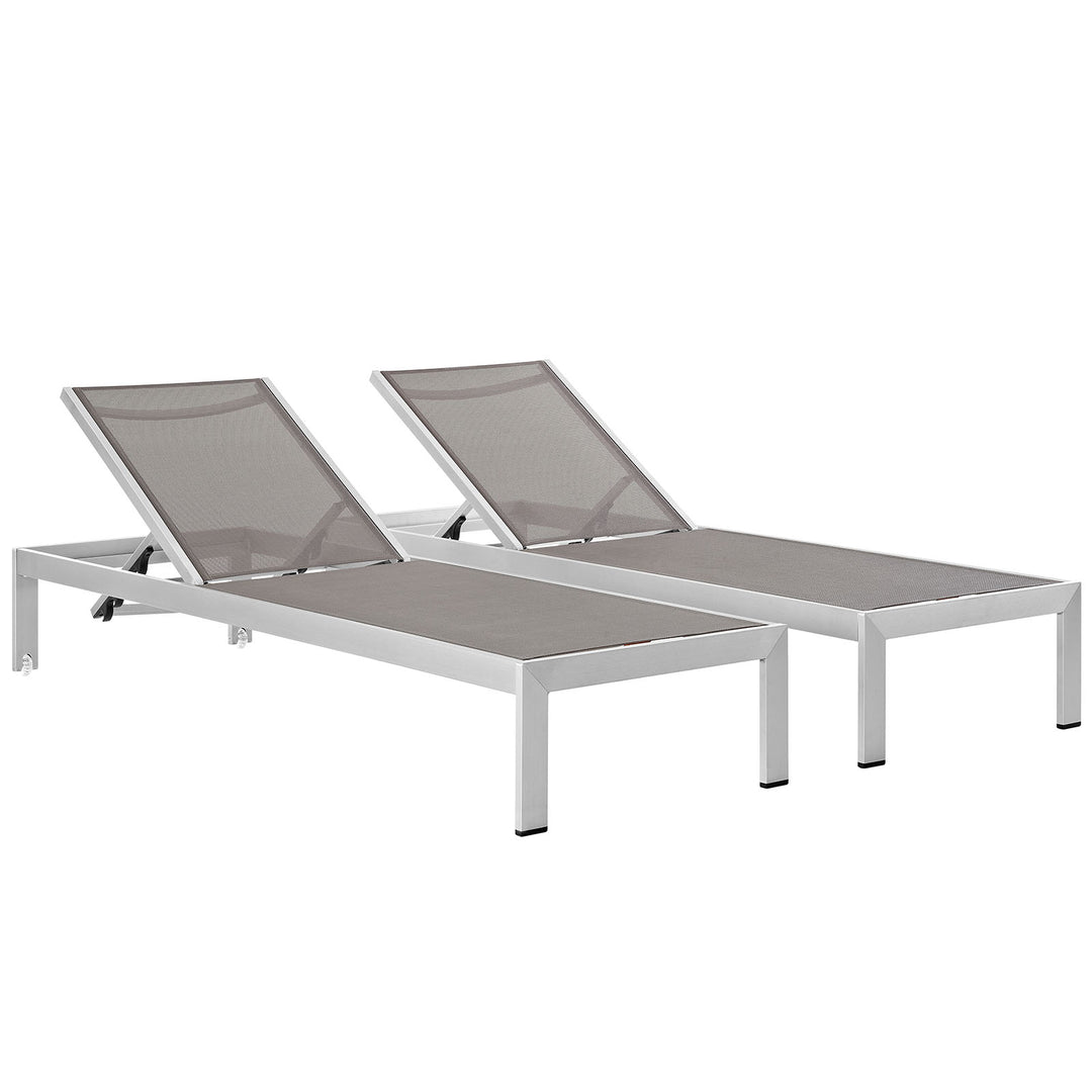 Seaside Aluminum Lounge Chairs Set of 2