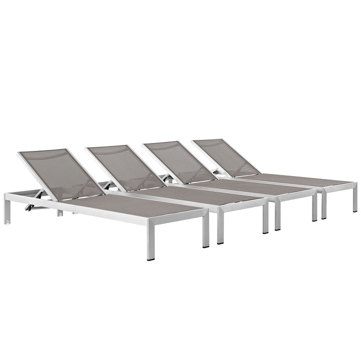 Shoreline Aluminum Lounger Quartet