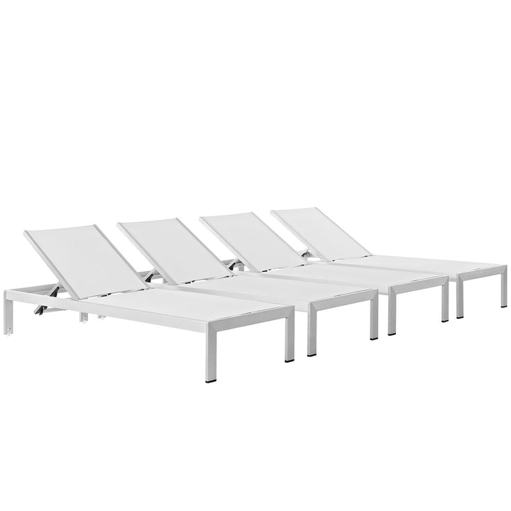 Shoreline Aluminum Lounger Quartet