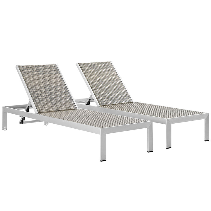 Seaside Aluminum Patio Lounger Pair