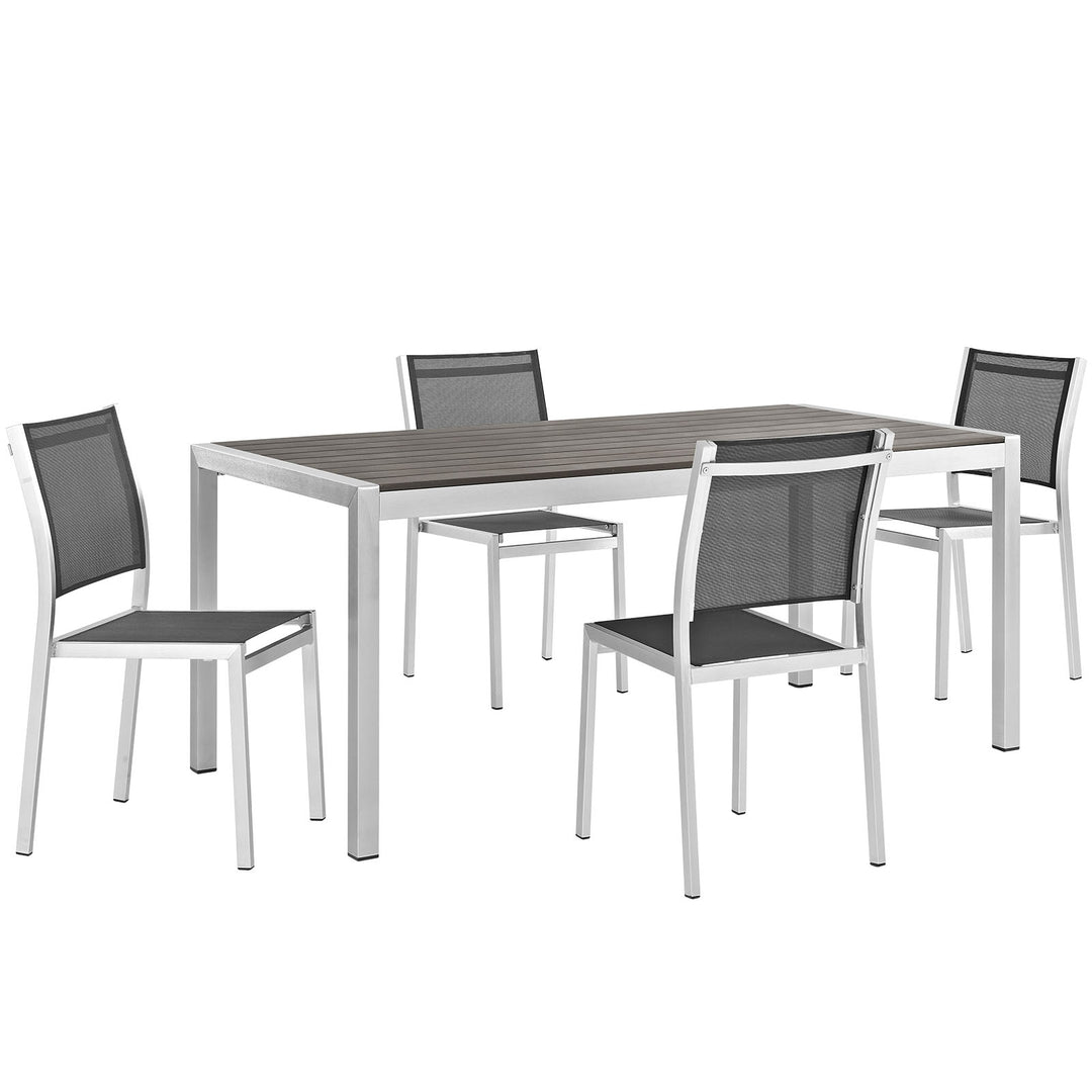 Summit 5 Piece Outdoor Patio Aluminum Dining Set