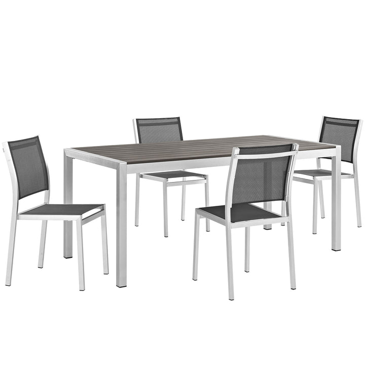 Summit 5 Piece Outdoor Patio Aluminum Dining Set