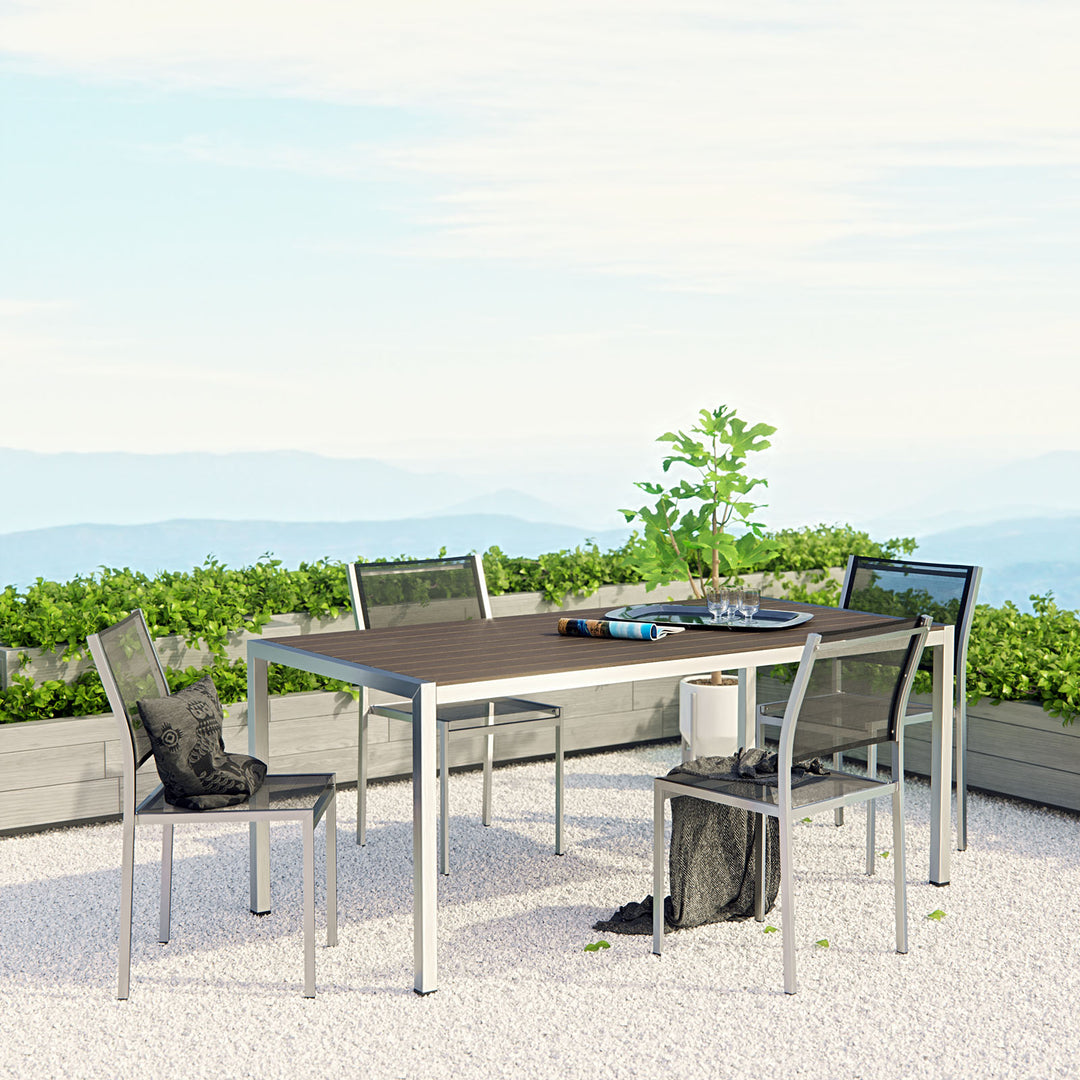 Summit 5 Piece Outdoor Patio Aluminum Dining Set