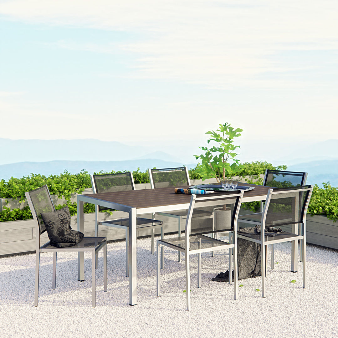 Seascape 7 Piece Outdoor Patio Aluminum Dining Set