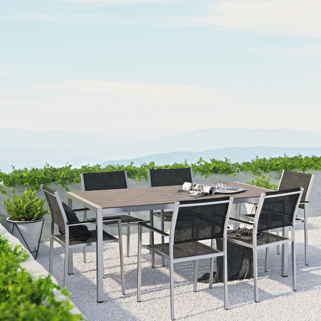 Sail 7 Piece Outdoor Patio Aluminum Dining Set