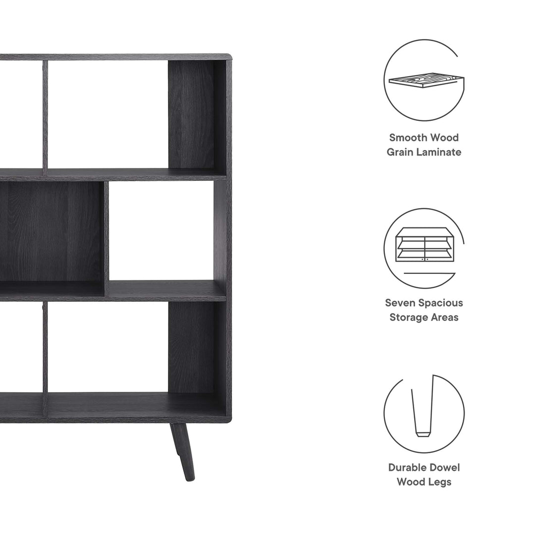 Transfer 7 Shelf Wood Grain Bookshelf