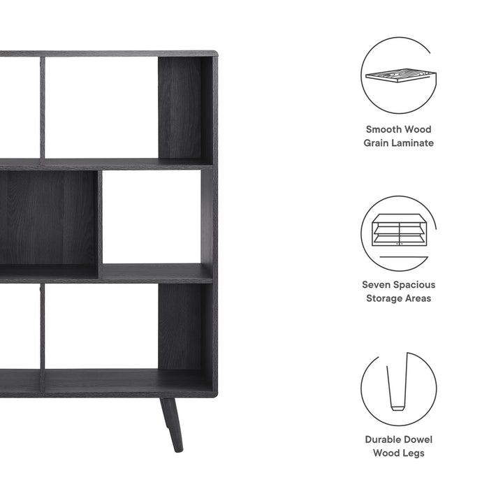 Transfer 7 Shelf Wood Grain Bookshelf