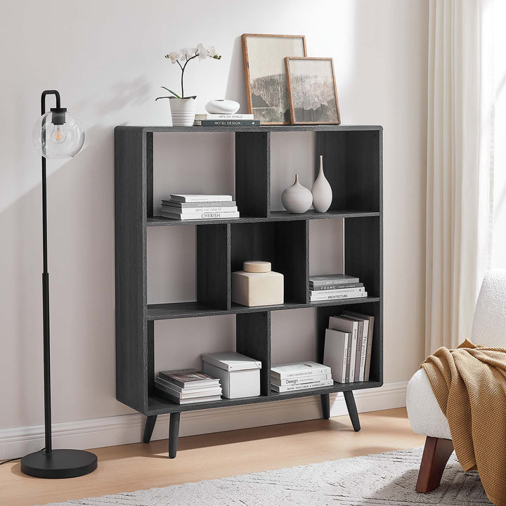 Transfer 7 Shelf Wood Grain Bookshelf