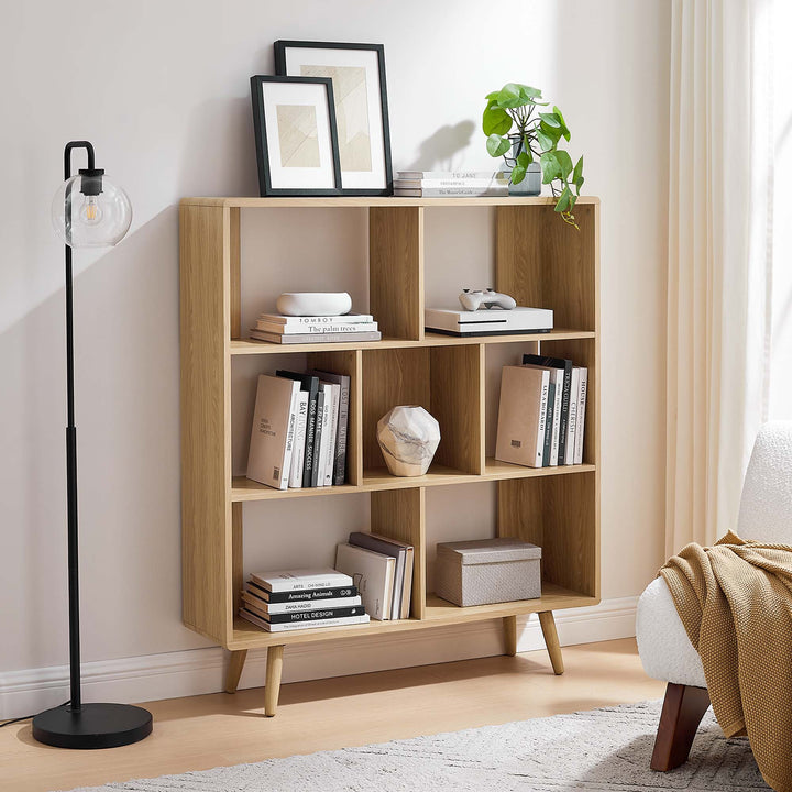 Transfer 7 Shelf Wood Grain Bookshelf