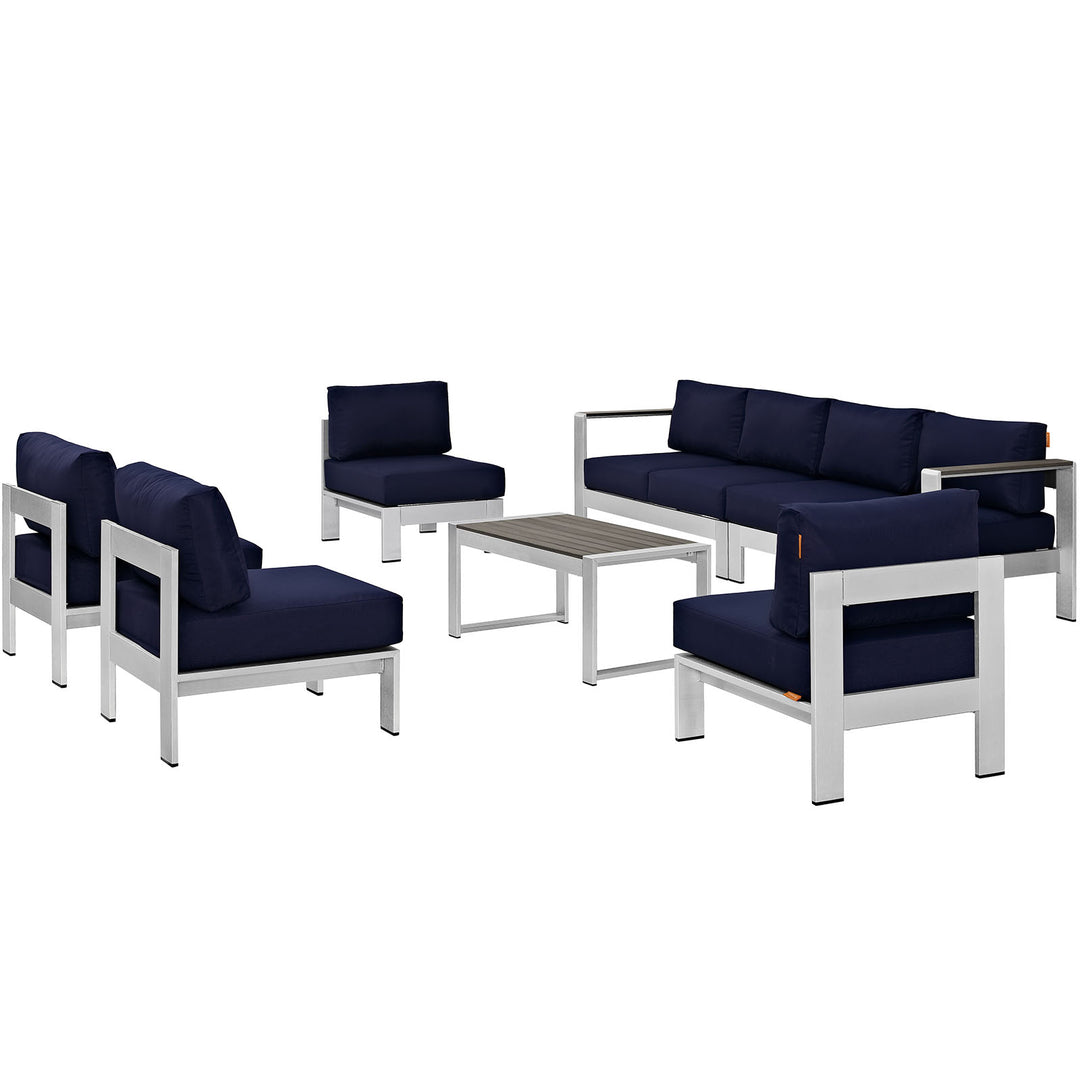 Summit 7 Piece Outdoor Patio Sectional Sofa Set