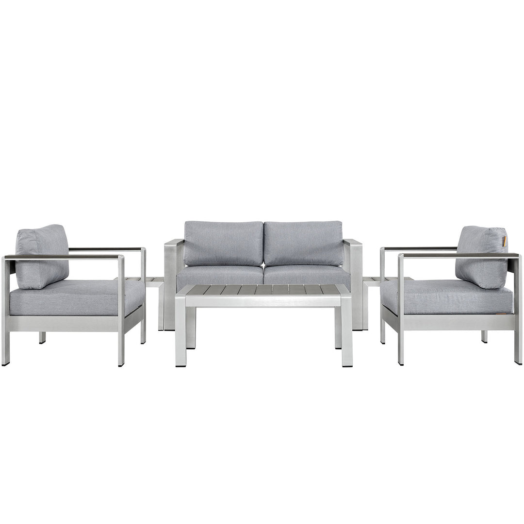 Shoreline 6 Piece Outdoor Patio Aluminum Sectional Sofa Set