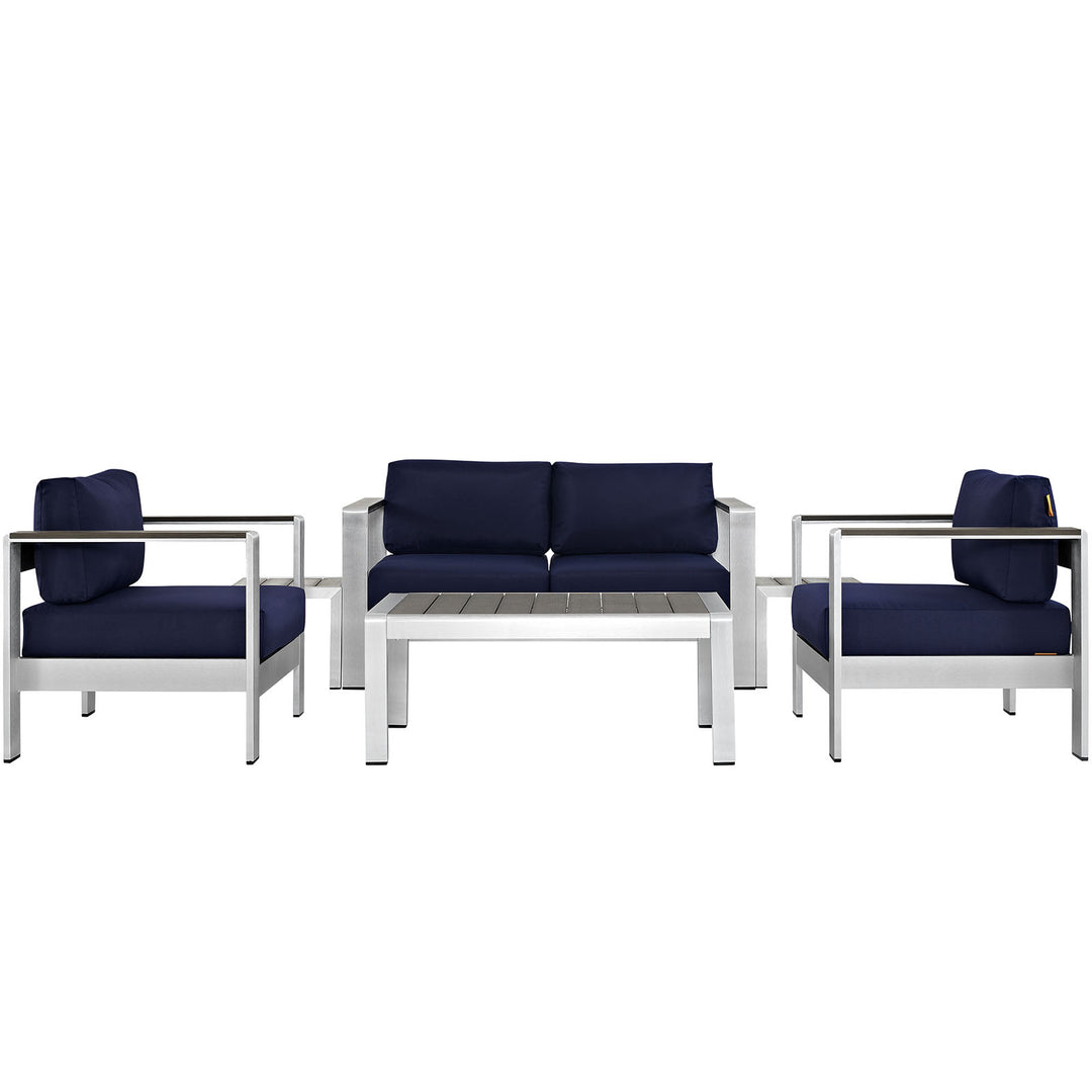 Shoreline 6 Piece Outdoor Patio Aluminum Sectional Sofa Set