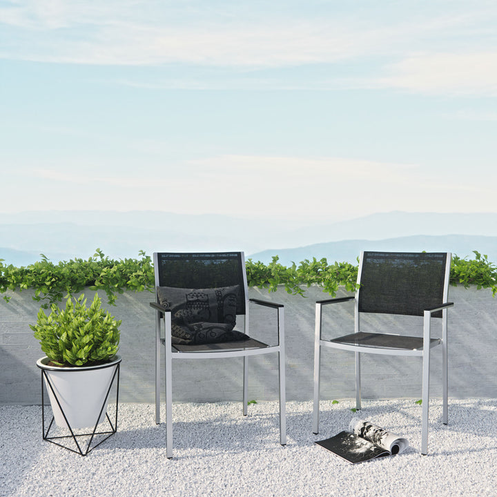 Seaside Exterior Aluminum Eating Chair Pair