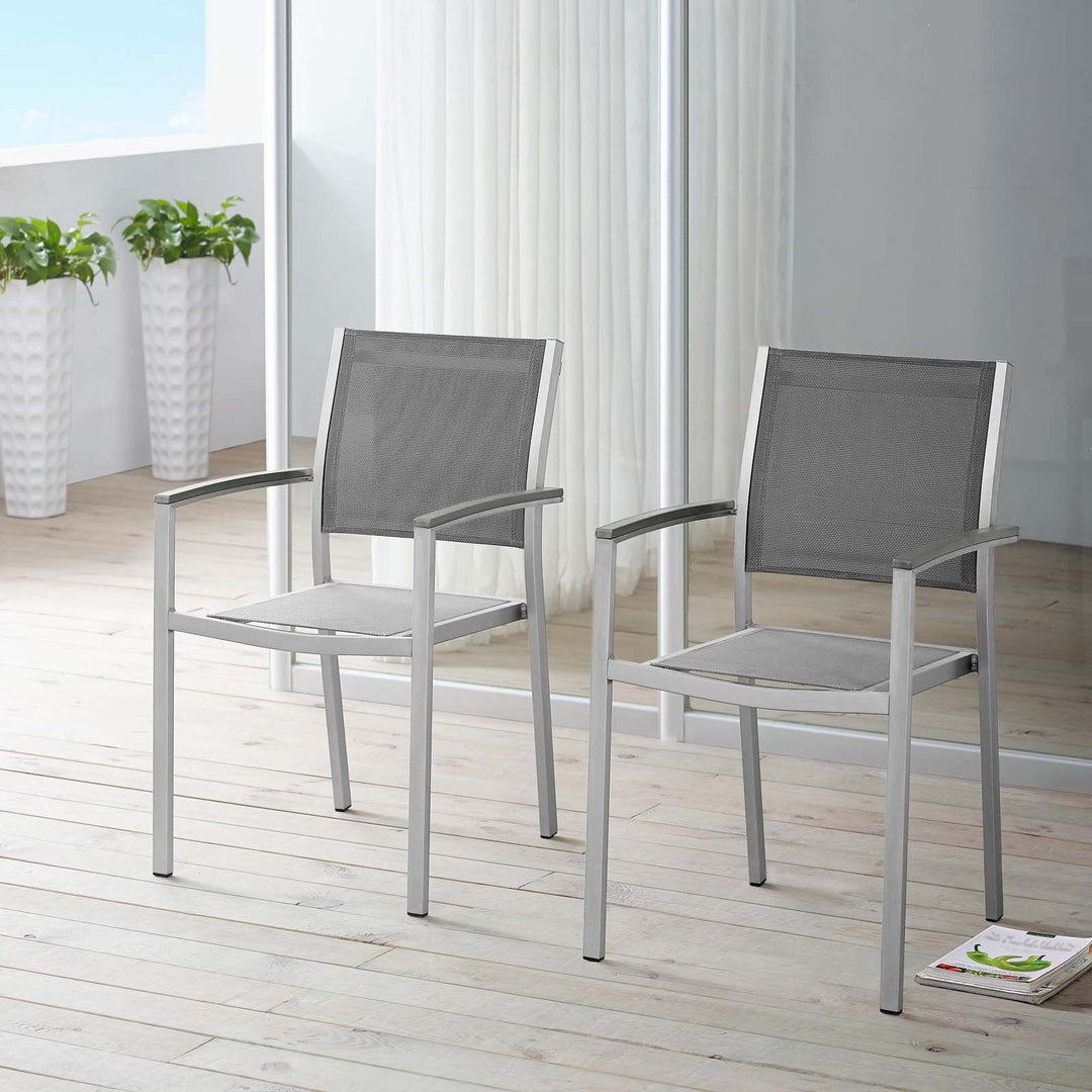 Seaside Exterior Aluminum Eating Chair Pair