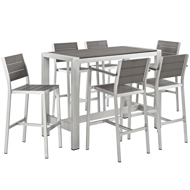 Seaside 7 Piece Outdoor Patio Aluminum Dining Set