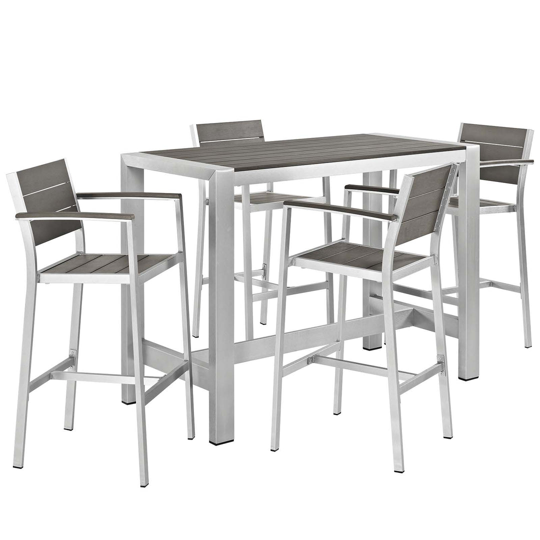 Sunset 5 Piece Outdoor Patio Aluminum Dining Set