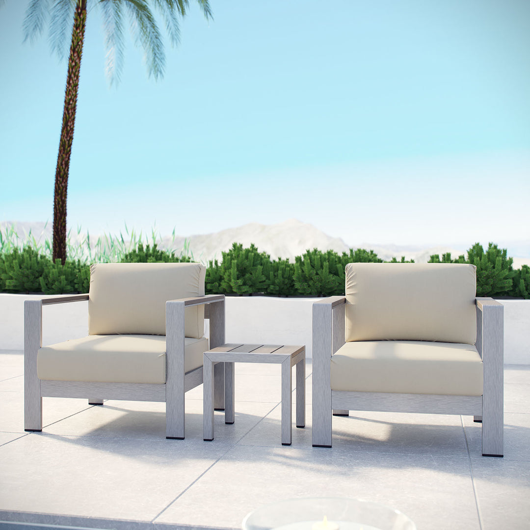 Sunset 3 Piece Outdoor Patio Aluminum Set