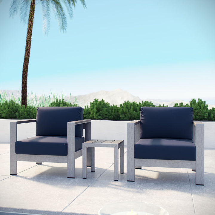 Sunset 3 Piece Outdoor Patio Aluminum Set