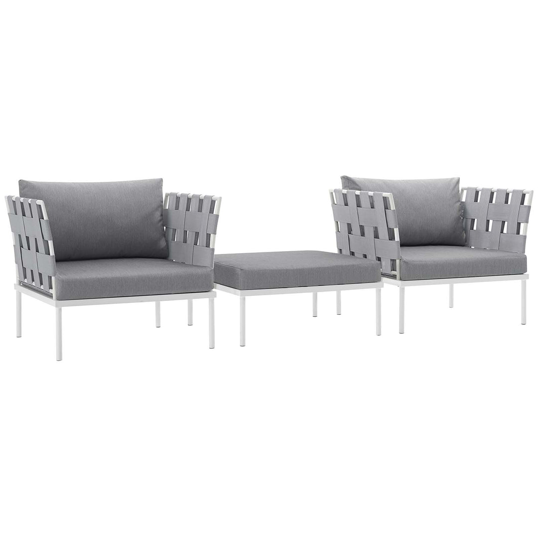 Harmony 3 Piece Patio Aluminum Sectional Sofa Set