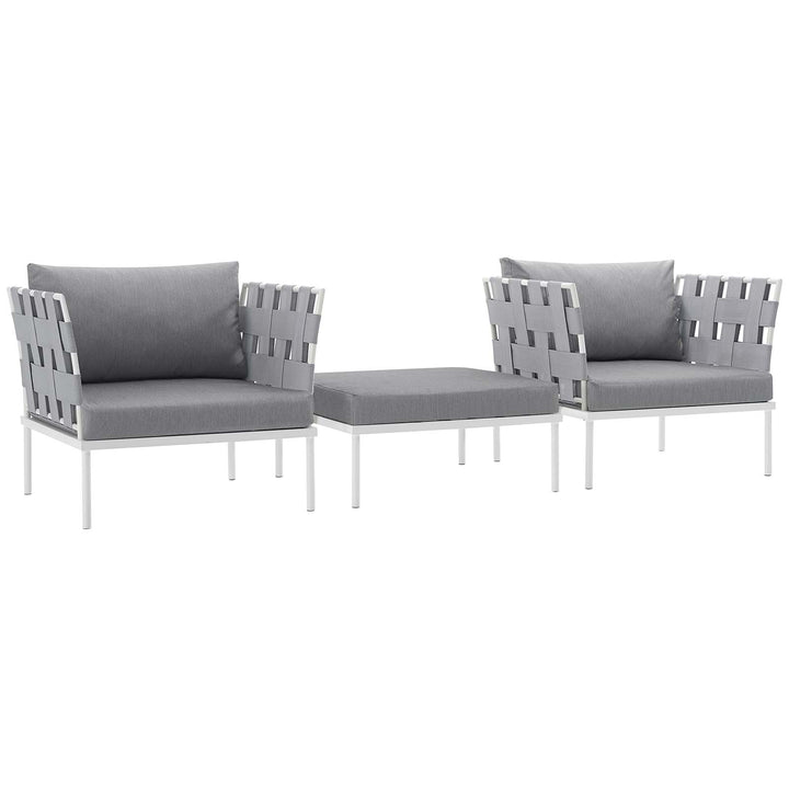 Harmony 3 Piece Patio Aluminum Sectional Sofa Set