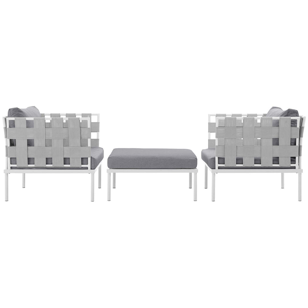 Harmony 3 Piece Patio Aluminum Sectional Sofa Set