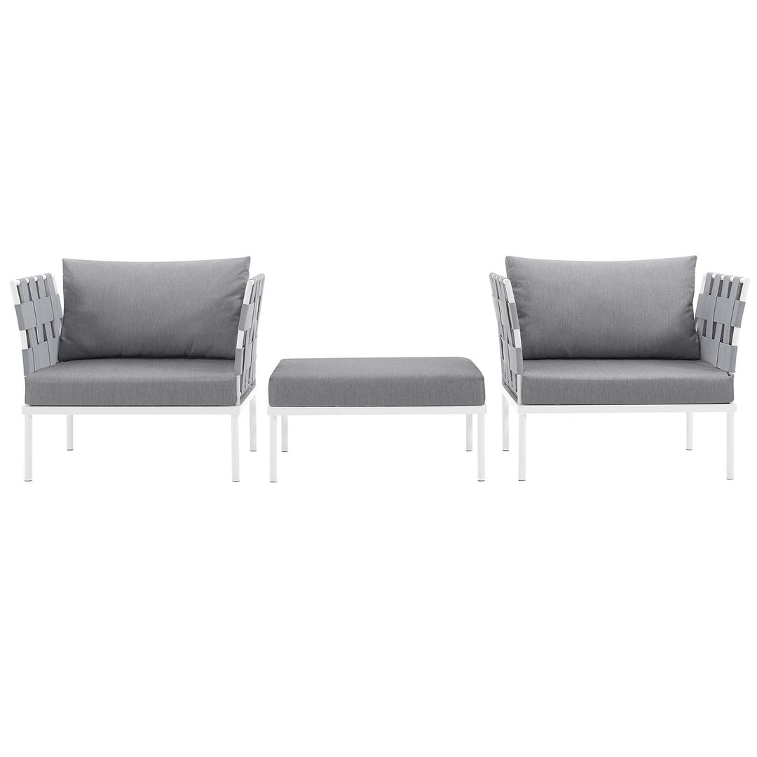 Harmony 3 Piece Patio Aluminum Sectional Sofa Set