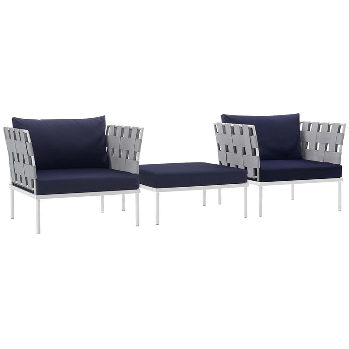 Harmony 3 Piece Patio Aluminum Sectional Sofa Set