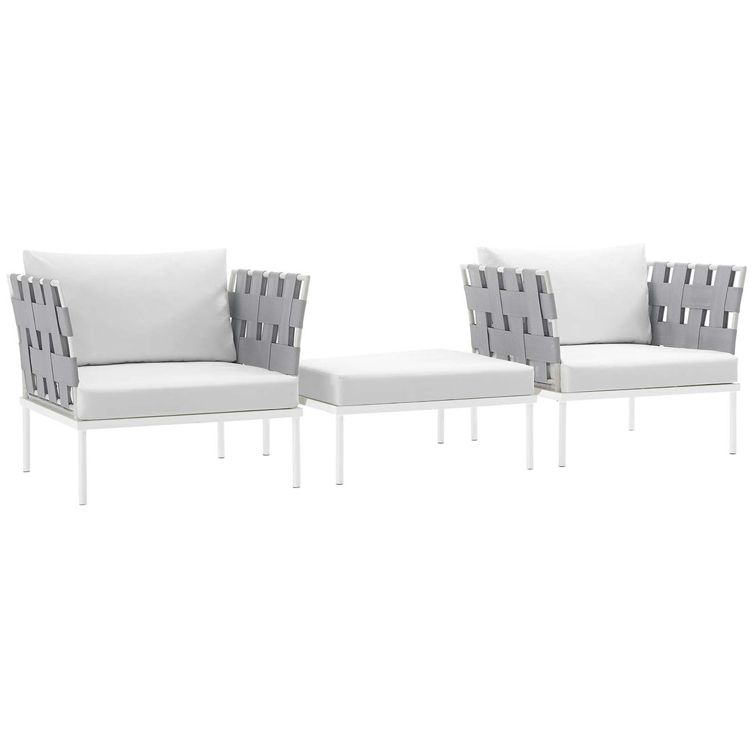 Harmony 3 Piece Patio Aluminum Sectional Sofa Set