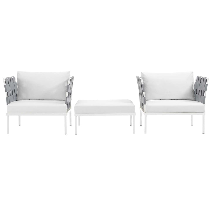 Harmony 3 Piece Patio Aluminum Sectional Sofa Set