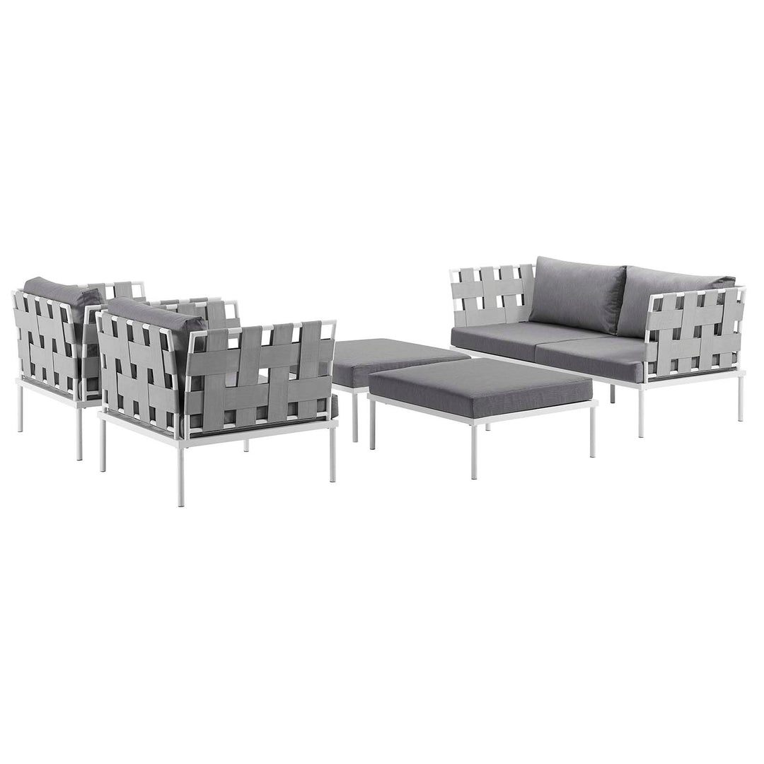 Harbor 5 Piece Outdoor Patio Aluminum Sectional Sofa Set