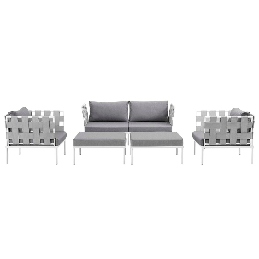 Harbor 5 Piece Outdoor Patio Aluminum Sectional Sofa Set