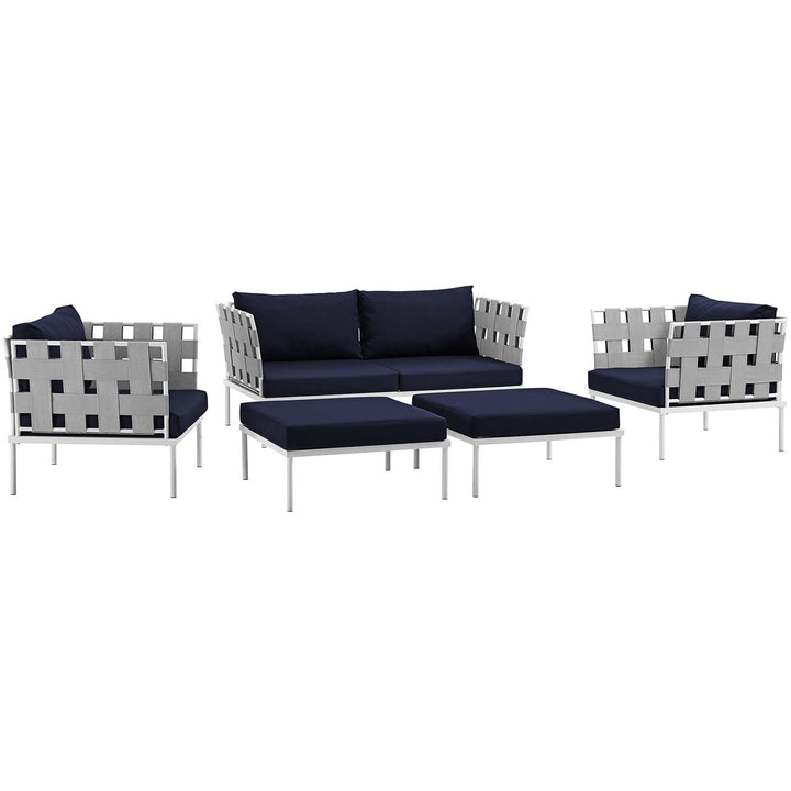 Harbor 5 Piece Outdoor Patio Aluminum Sectional Sofa Set