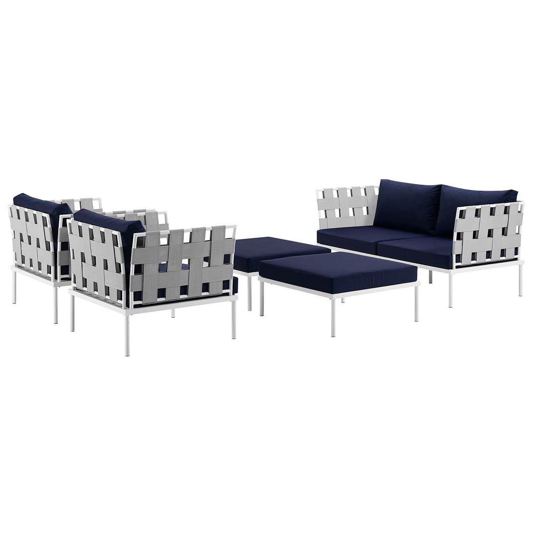 Harbor 5 Piece Outdoor Patio Aluminum Sectional Sofa Set