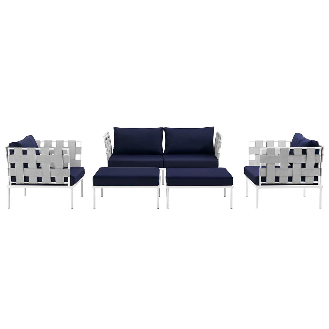 Harbor 5 Piece Outdoor Patio Aluminum Sectional Sofa Set