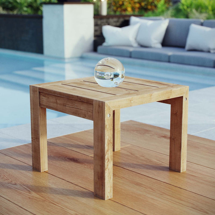 Utopia Outdoor Patio Wood Side Table