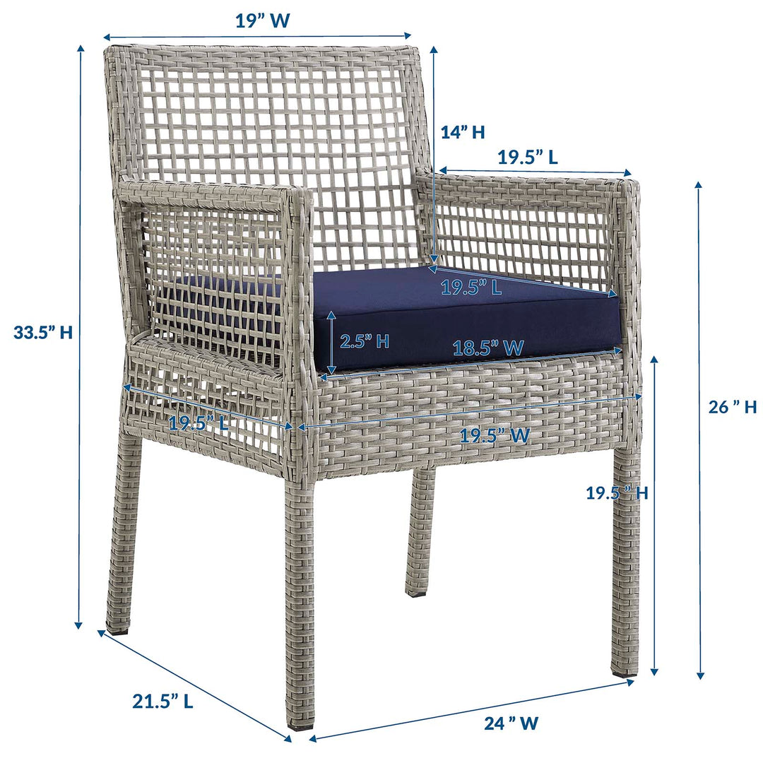 Aria Outdoor Patio Wicker Rattan Dining Armchair