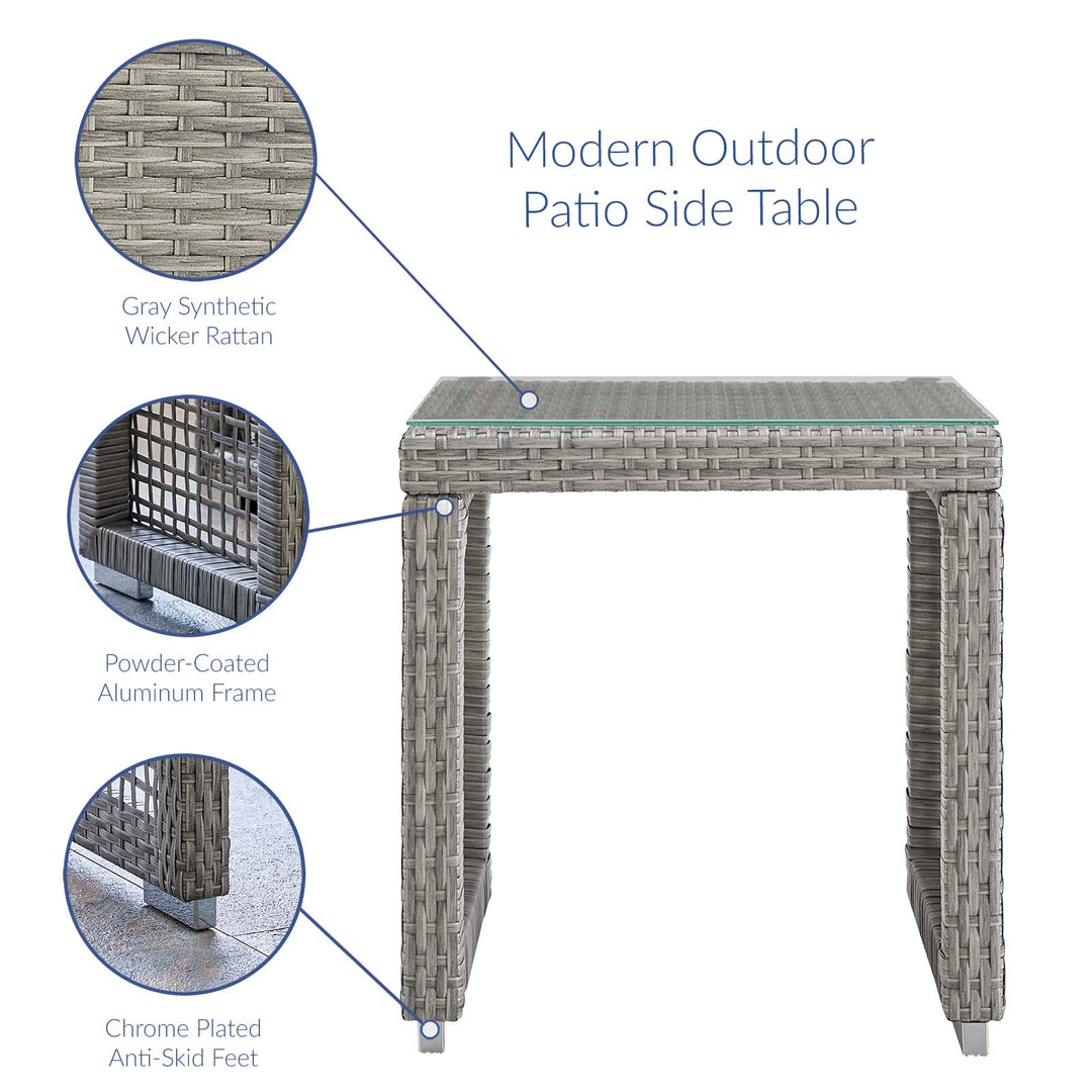 Aria Outdoor Patio Wicker Rattan Side Table