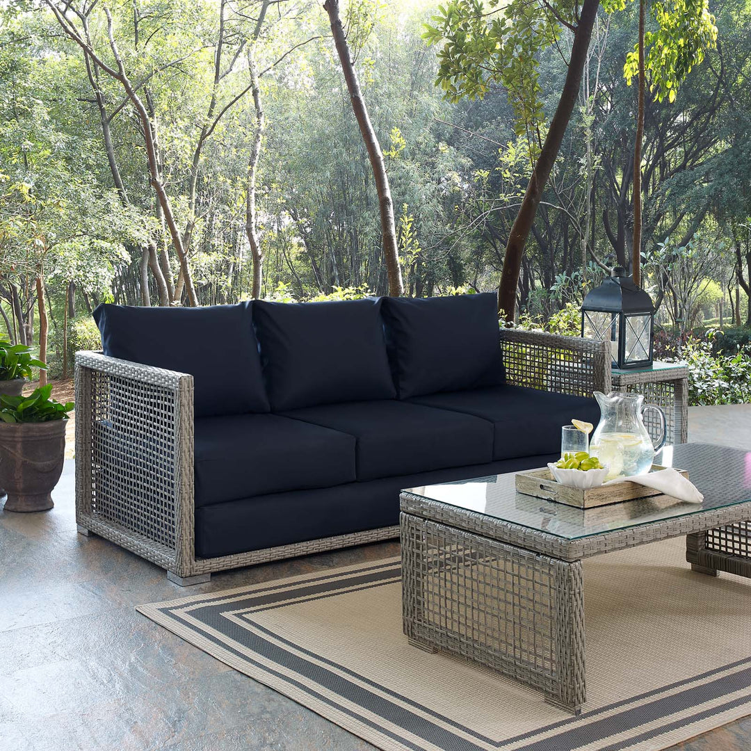 Aria Outdoor Patio Wicker Rattan Sofa