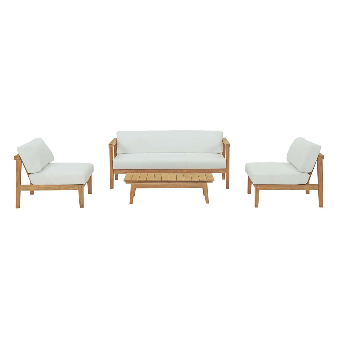 Bayshore 4 Piece Outdoor Patio Teak Set