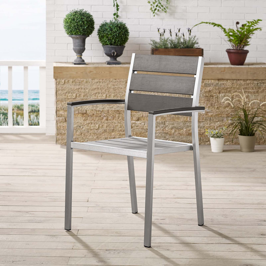 Seaside Outdoor Patio Aluminum Dining Armchair