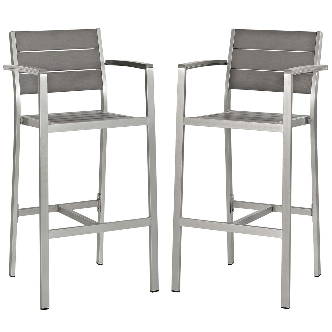 Seaside Exterior Aluminum Bar Stool Set of 2