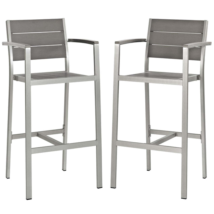 Seaside Exterior Aluminum Bar Stool Set of 2