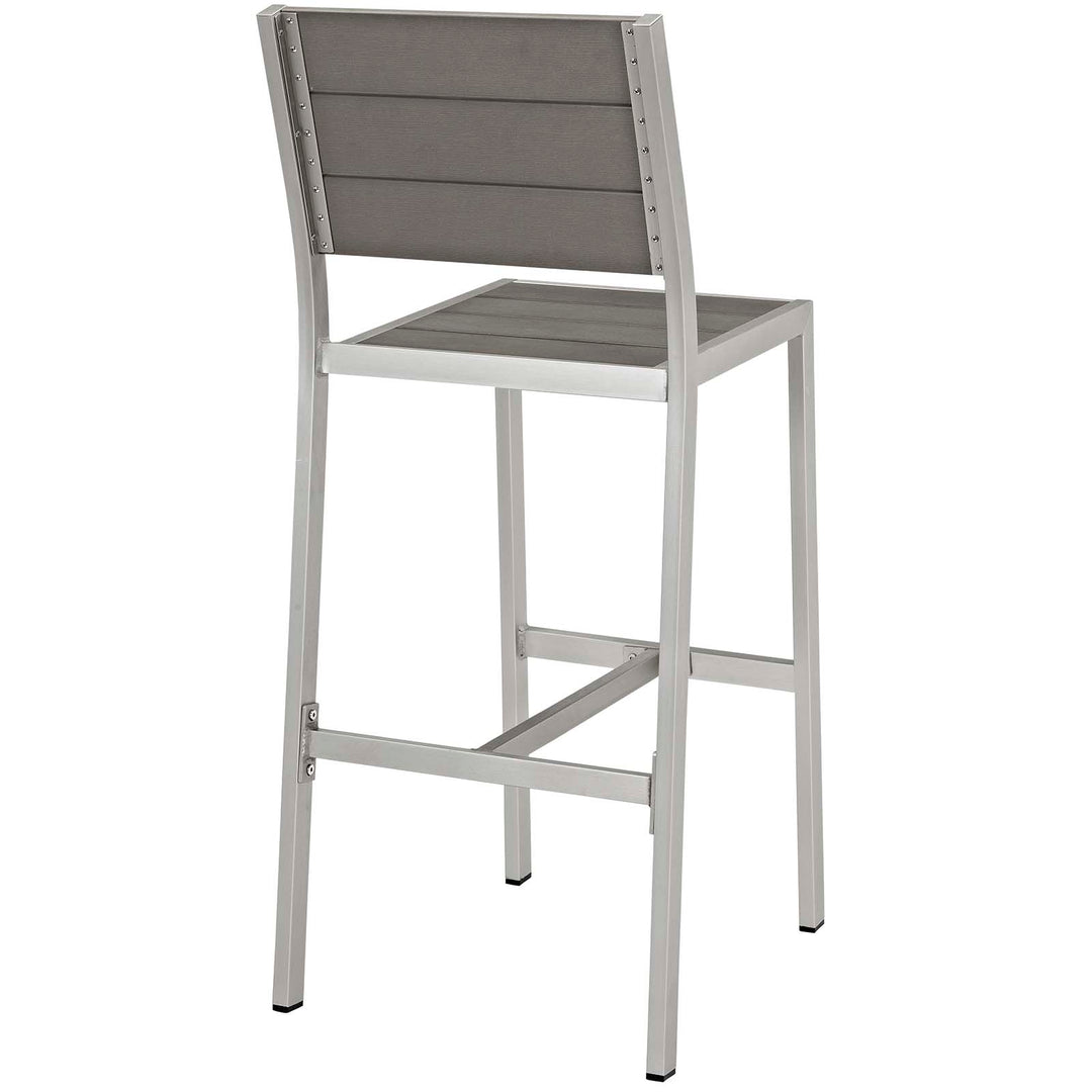 Seaside Outdoor Patio Aluminum Armless Bar Stool Set of 2