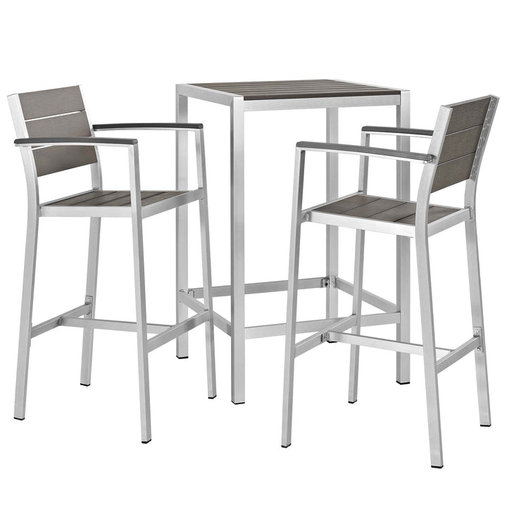 Summit 3 Piece Outdoor Patio Aluminum Pub Set