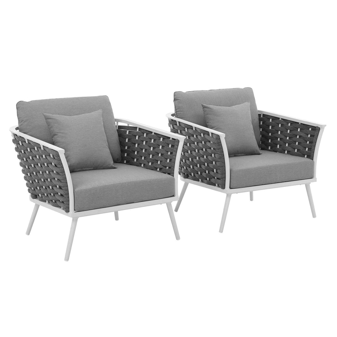 Summit Outdoor Patio Aluminum Armchair Set of 2