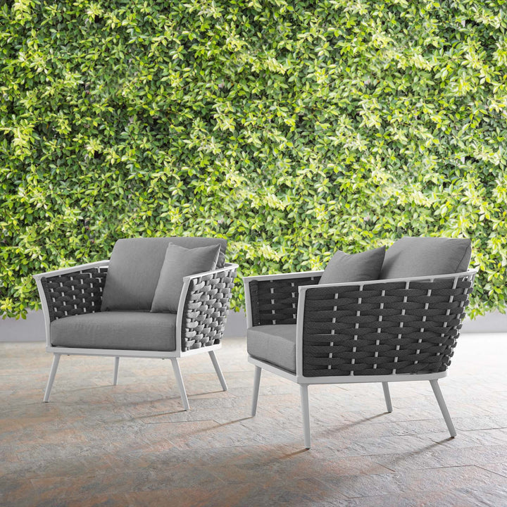 Summit Outdoor Patio Aluminum Armchair Set of 2