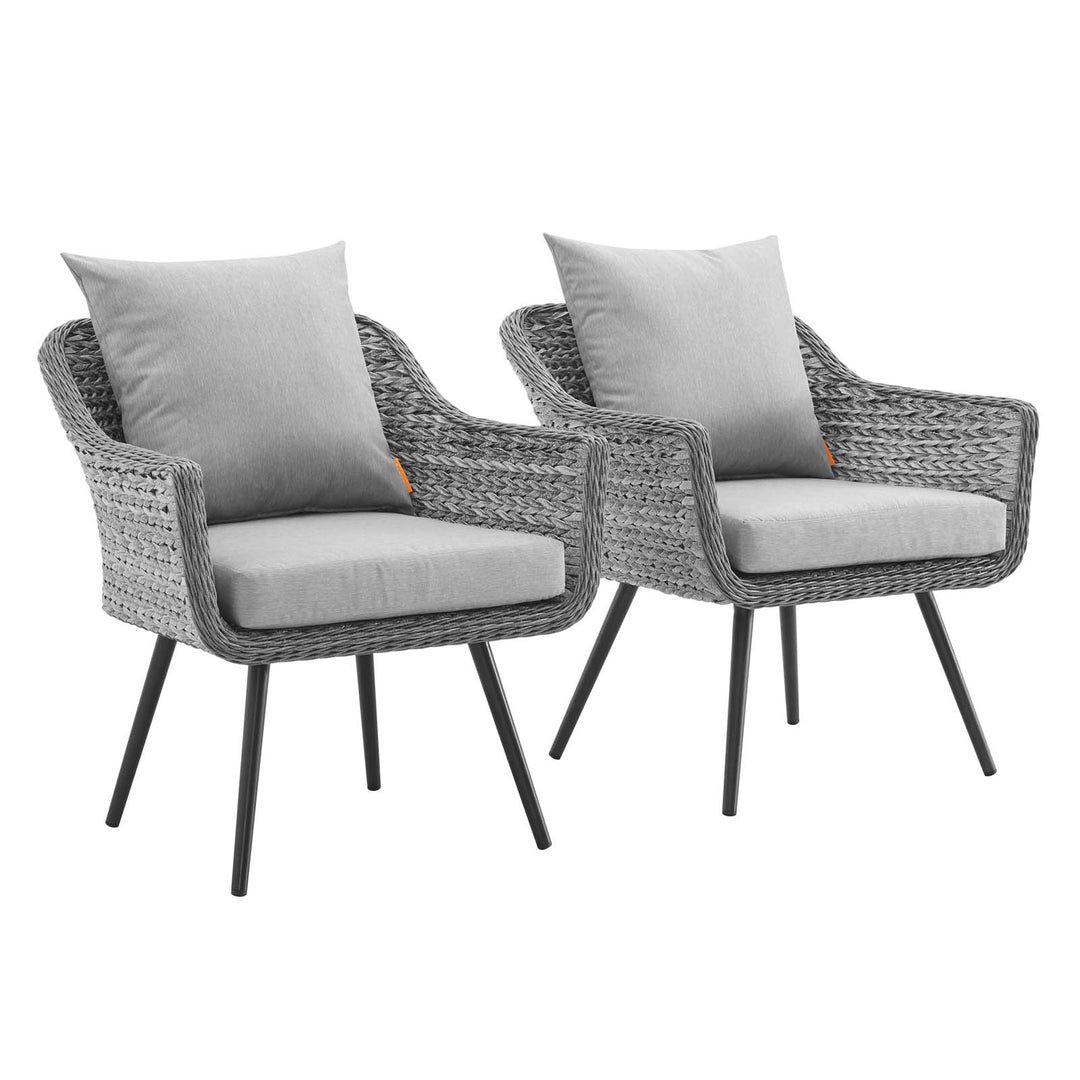 Enclave Exterior Patio Wicker Rattan Armchair Set of 2