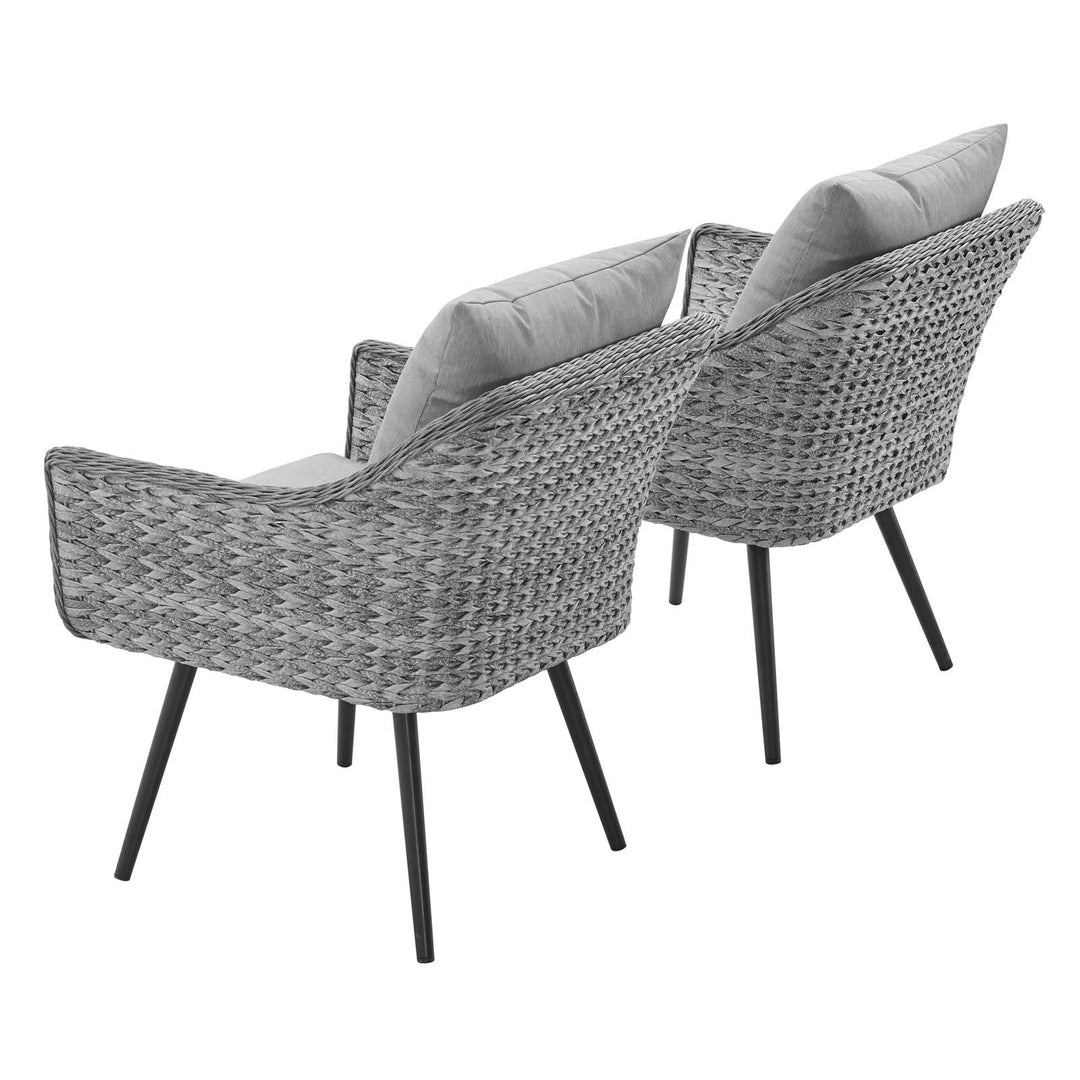 Enclave Exterior Patio Wicker Rattan Armchair Set of 2