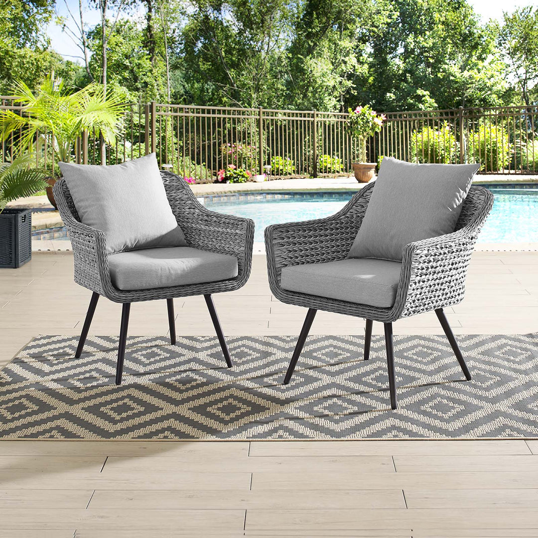 Enclave Exterior Patio Wicker Rattan Armchair Set of 2